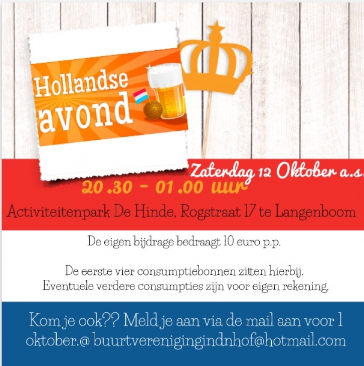 Hollandse Avond - 12 oktober